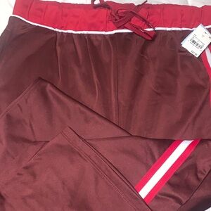 Red Maroon & White Coca- Cola stripped Athletic Pants